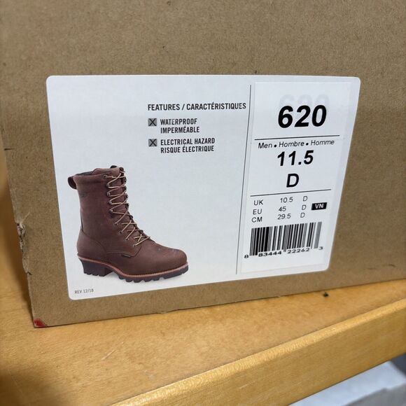Red Wing 620 9” Mens Size 11.5 Logger Boots Waterproof Brown Soft Toe Work main image 6